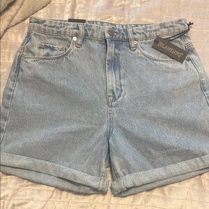 Blank NYC Blue Jean Shorts Relaxed Fit Distressed